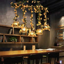 DecorBites™ Birdcage Industrial Hemp Rope Suspension Lamp - 3/5-Light Black Ceiling Lighting for Restaurant Island