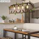 DecorBites™ Birdcage Pendant Light - Rustic Wrought Iron Island Lamp with Vine and Bird Deco for Dining Room