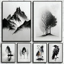 Black and White Landscape Wall Art