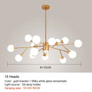 Decorbites black chandelier with white glass globes for living room
