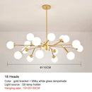 Decorbites black chandelier with white glass globes for living room