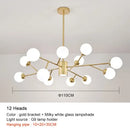 Decorbites black chandelier with white glass globes for living room
