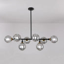 Modern black dimpled glass ball pendant light for dining rooms