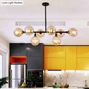 Modern black dimpled glass ball pendant light for dining rooms