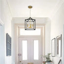 Decorbites black farmhouse chandelier lantern dining room pendant light