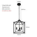 Decorbites black farmhouse chandelier lantern dining room pendant light