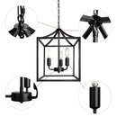 Decorbites black farmhouse chandelier lantern dining room pendant light