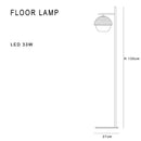 Minimalist black glass ball floor lamp for living room lighting
