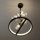 DecorBites™ Black Glass Ball LED Pendant Chandelier for Dining Room, Kitchen, and Restaurant