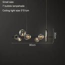 DecorBites™ Black Glass Ball LED Pendant Chandelier for Dining Room, Kitchen, and Restaurant