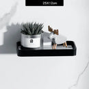 Minimalist black glass bathroom shelf rectangular wall mounted rack