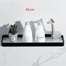 Minimalist black glass bathroom shelf rectangular wall mounted rack