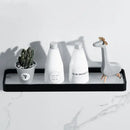 Minimalist black glass bathroom shelf rectangular wall mounted rack