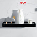 Minimalist black glass bathroom shelf rectangular wall mounted rack