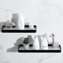 Minimalist black glass bathroom shelf rectangular wall mounted rack