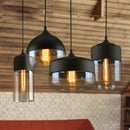 Modern black glass pendant light set of 3 for dining room