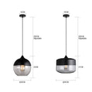 Modern black glass pendant lights for dining room set of 2