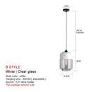 Modern black glass pendant lights for dining room set of 2