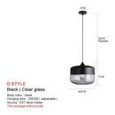 Modern black glass pendant lights for dining room set of 2