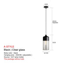 Modern black glass pendant lights for dining room set of 2