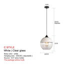 Modern black glass pendant lights for dining room set of 2
