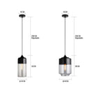 Modern black glass pendant lights for dining room set of 2
