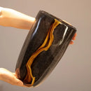 Modern black & gold glass vase set living room flower pot