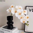 DecorBites™ Black Glass Vase with Artificial Flowers for Minimalist Room Decor