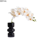 DecorBites™ Black Glass Vase with Artificial Flowers for Minimalist Room Decor