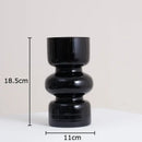 DecorBites™ Black Glass Vase with Artificial Flowers for Minimalist Room Decor