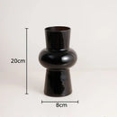 DecorBites™ Black Glass Vase with Artificial Flowers for Minimalist Room Decor