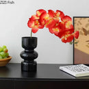 DecorBites™ Black Glass Vase with Artificial Flowers for Minimalist Room Decor