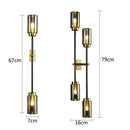 Modern brass and black glass wall lamp living room sconce