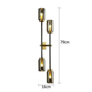 Modern brass and black glass wall lamp living room sconce