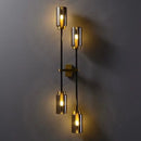 Modern brass and black glass wall lamp living room sconce