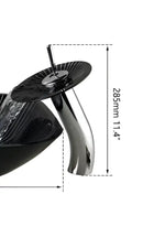 DecorBites™ Black Glass Waterfall Bathroom Sink Tap Mixer Faucet