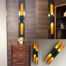 Modern minimalist black & gold aluminum tube wall sconce bedroom light