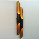 Modern minimalist black & gold aluminum tube wall sconce bedroom light