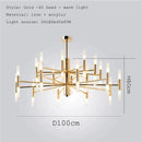 Modern gold art decor chandelier – living room glass candle light