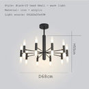 Modern gold art decor chandelier – living room glass candle light