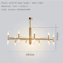 Modern gold art decor chandelier – living room glass candle light