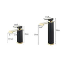Modern black & gold waterfall basin faucet bathroom mixer tap