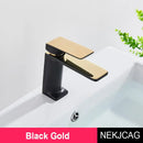 DecorBites™ Black Gold Basin Faucet: Stylish Deck Mounted Bathroom Sink Faucet with Gold Handle