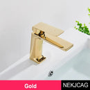 DecorBites™ Black Gold Basin Faucet: Stylish Deck Mounted Bathroom Sink Faucet with Gold Handle