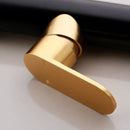 Modern black & gold bathroom faucet with oval handle basin mixer tap