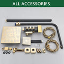 Modern black & gold shower faucet set bathroom rainhead system