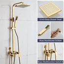 Modern black & gold shower faucet set bathroom rainhead system