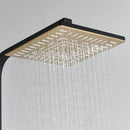 Modern black & gold shower faucet set bathroom rainhead system