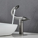 Modern sleek black & gold brass bathroom faucet sink mixer tap