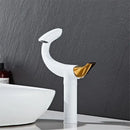 Modern sleek black & gold brass bathroom faucet sink mixer tap